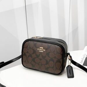 Coach Brown and Black Signature Crossbody Bag - Coach